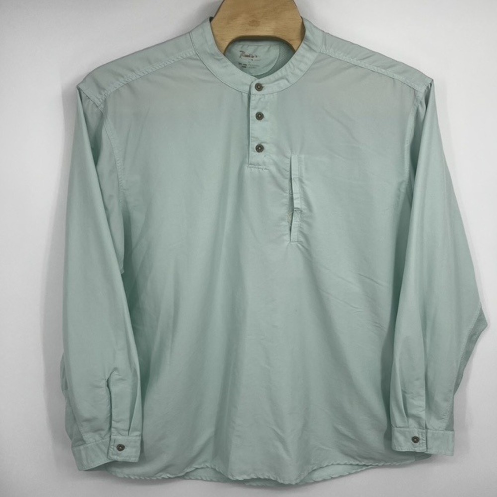 RailRiders Men's 2X Seafoam Green Long Sleeve Ventilated Adventure Henley Shirt